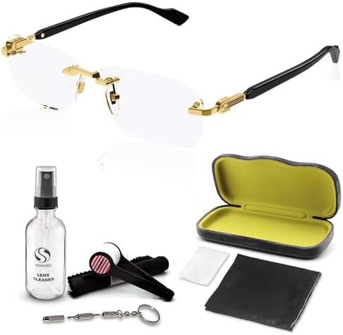 Image of the Gucci GG1221O Designer Fashion Eyeglasses Stylish Vintage Rimless Frame Eyewear with Luxury eSHADES Kit - Embrace Sophistication and Elegance